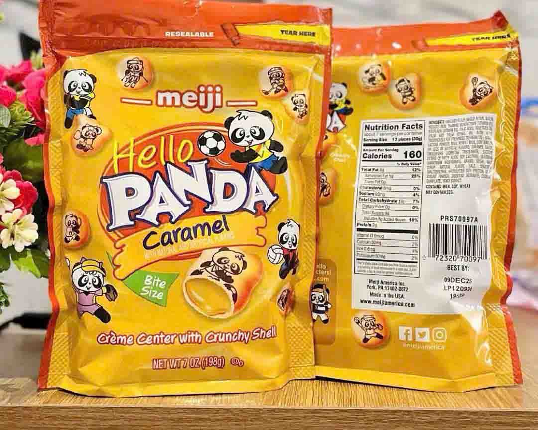  B240 -  Bánh hello panda meiji mỹ gói 198g (vị caramel ) 