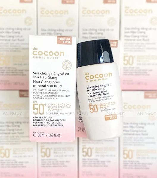  L80- Sữa Chống Nắng Cocoon Vô Cơ Sen Hậu Giang Nâng Tông 50ml 