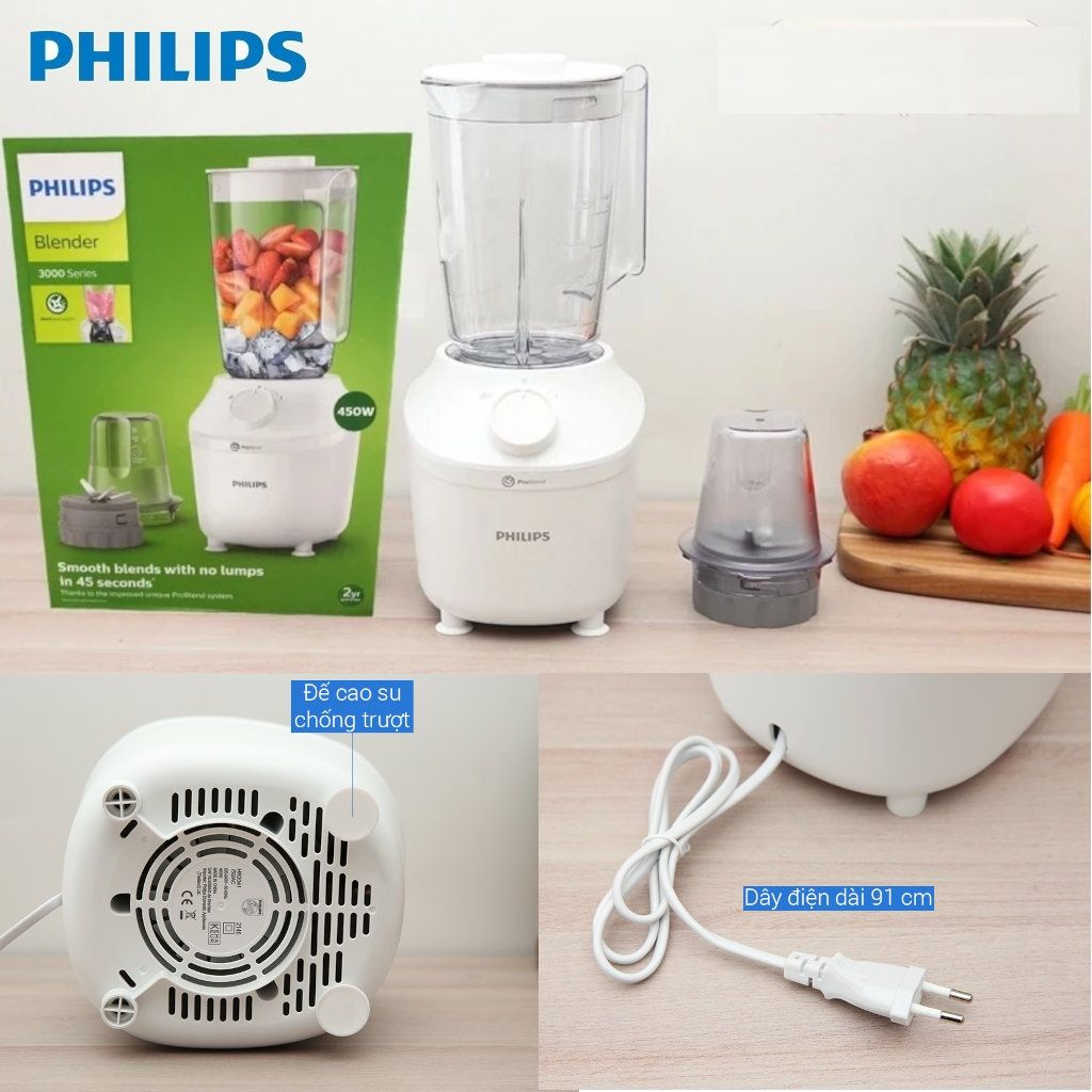  B352- Máy xay sinh tố Philip Blender 450W 