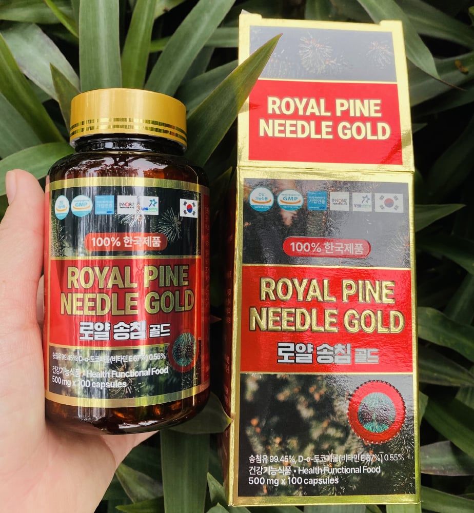  D25- Tinh Dầu Thông Đỏ Royal Pine Needle Gold Hàn Quốc 100 Viên 