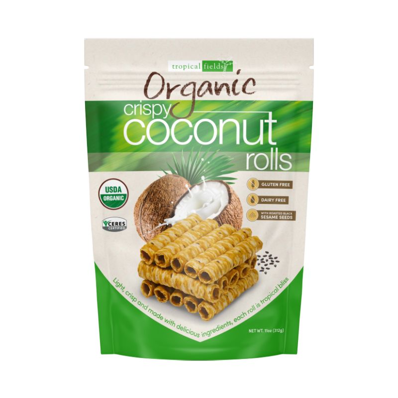  B235- Bánh ống dừa mỹ Organic Crispy Coconut 312g 