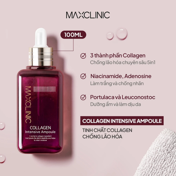  D4- Tinh Chất Dưỡng ẩm, Chống Lão Hóa Maxclinic COLLAGEN Intensive Ampoule 100ml 