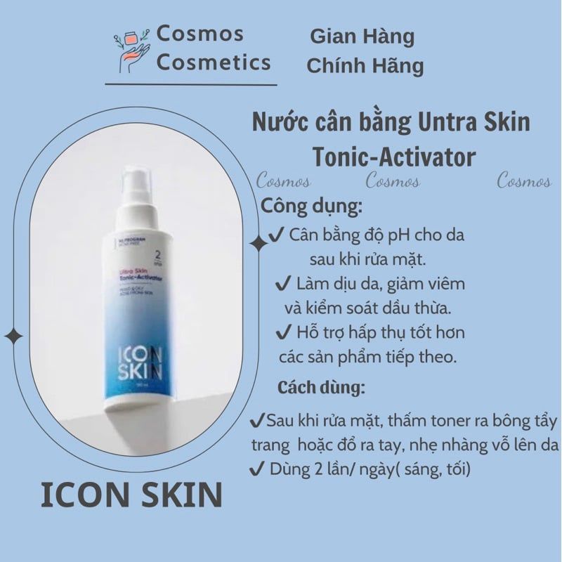  M64- Nước cân bằng da  ICON SKIN ultra tonic activator 150ml 