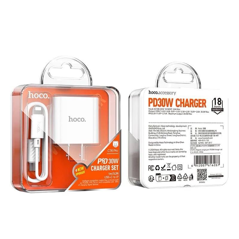  L2-  Bộ sạc nhanh Hoco C76 pro công suất 30W #Dây Linghning dành cho Ip dưới 14 
