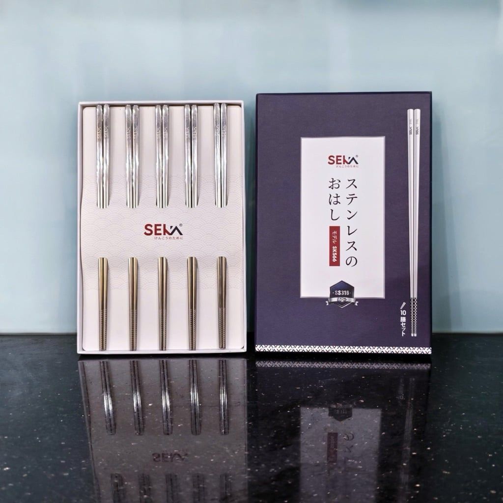  D20-  Bộ 10 Đôi Đũa Inox 316 Seka 