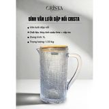  B129- Bình thủy tinh nắp tre cao cấp CRISTA  #Màu đỏ 