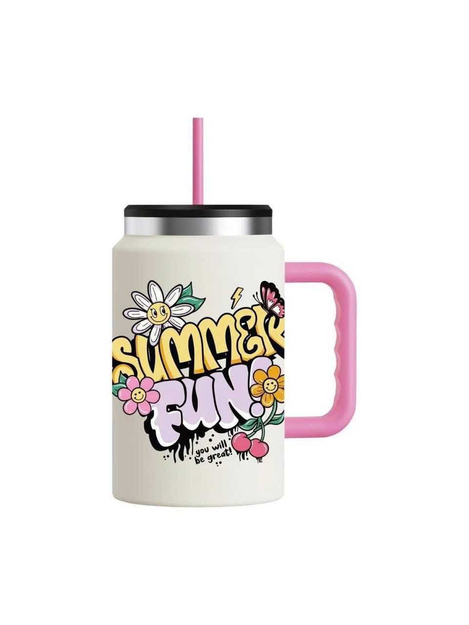  A323 - Ly Giữ Nhiệt La Fonte Flower Kèm Ống Hút 1540 ml 