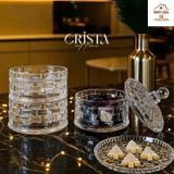  B127- Hũ mứt thủy tinh cao cấp 3 tầng CRISTA  #Màu trắng 