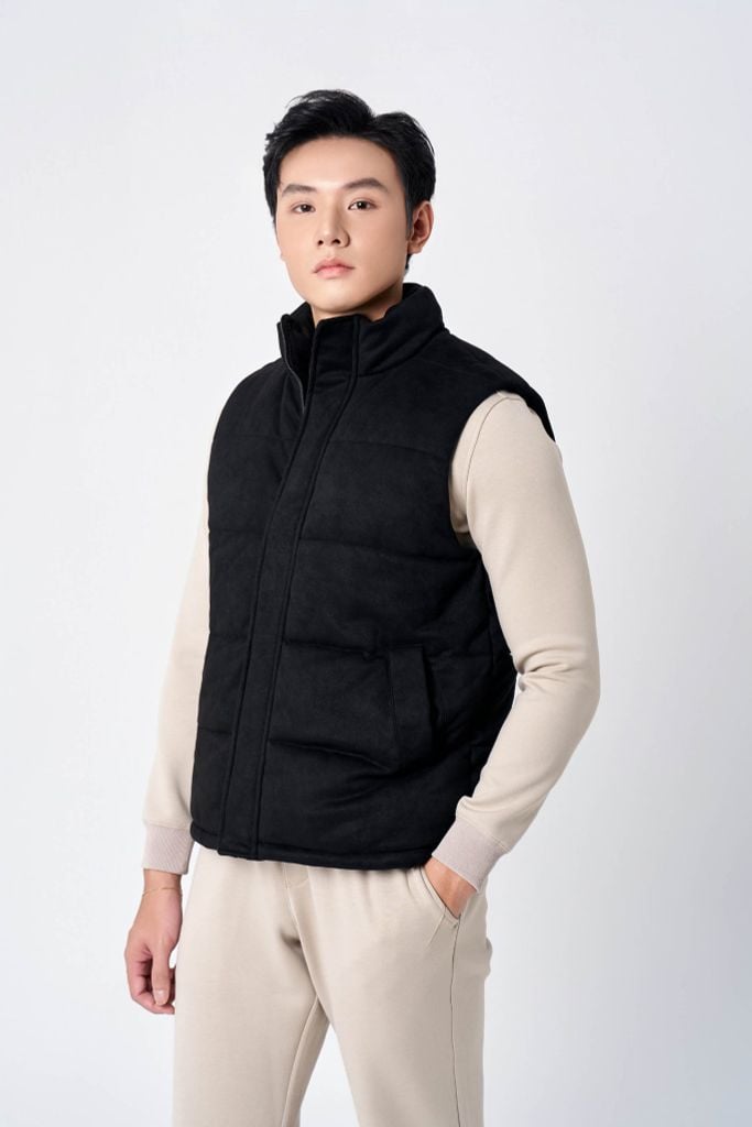Áo Khoác Gile Da Lộn Nam AKHTK603