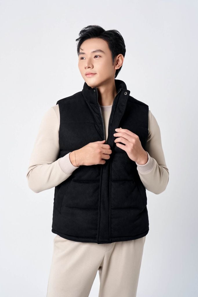 Áo Khoác Gile Da Lộn Nam AKHTK603