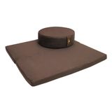  Bộ gối ngồi thiền ruột mút (Bồ đoàn và Tọa cụ) Thiên Nhiên Tâm - Nâu 