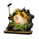  Đá thư pháp thủ công chữ NGỘ có tranh và đèn trang trí làm quà tặng 