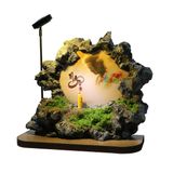  Đá thư pháp thủ công chữ NGỘ có tranh và đèn trang trí làm quà tặng 