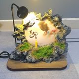  Đá thư pháp thủ công chữ NGỘ có tranh và đèn trang trí làm quà tặng 