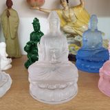  Tượng Quan Thế Âm Bồ Tát bằng Lưu Ly cao cấp 13cm (Trắng) 