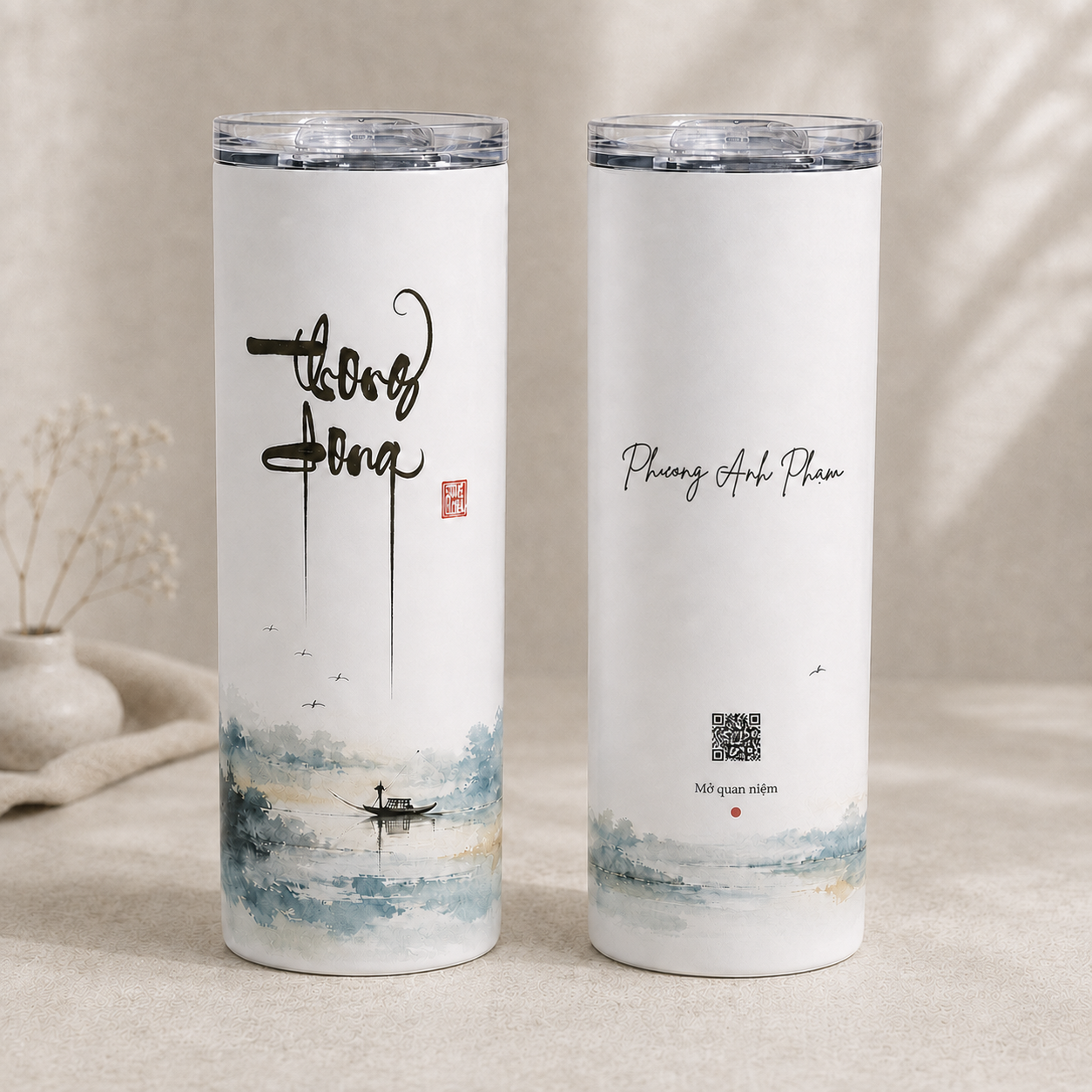Bình giữ nhiệt Skinny "Thong dong" 590ml - Cá nhân hóa