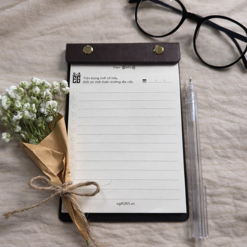 Notepad A6 Da PU – Trân Trọng Biết Ơn