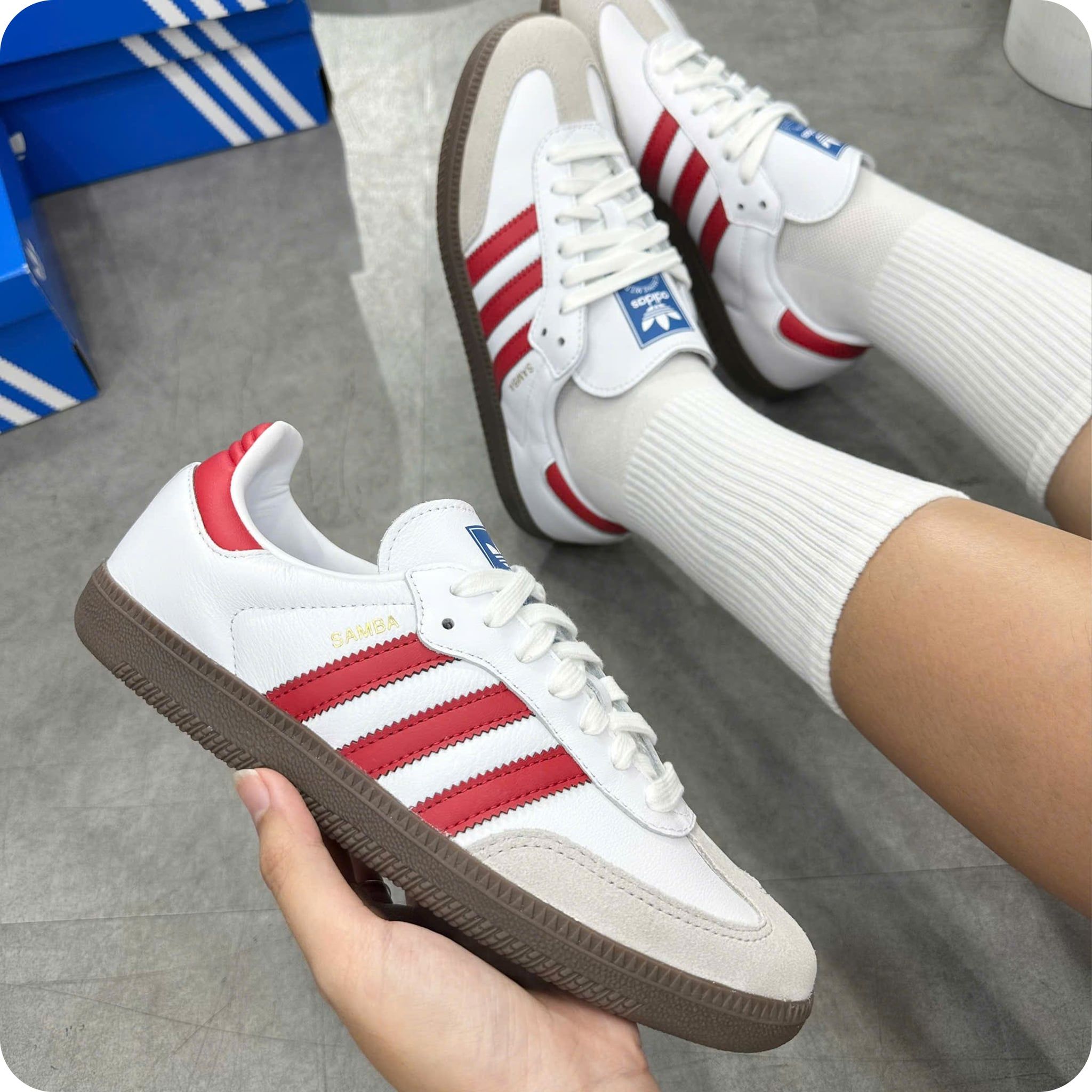  ADIDAS SAMBA OG WHITE BETTER SCARLET IG1025 
