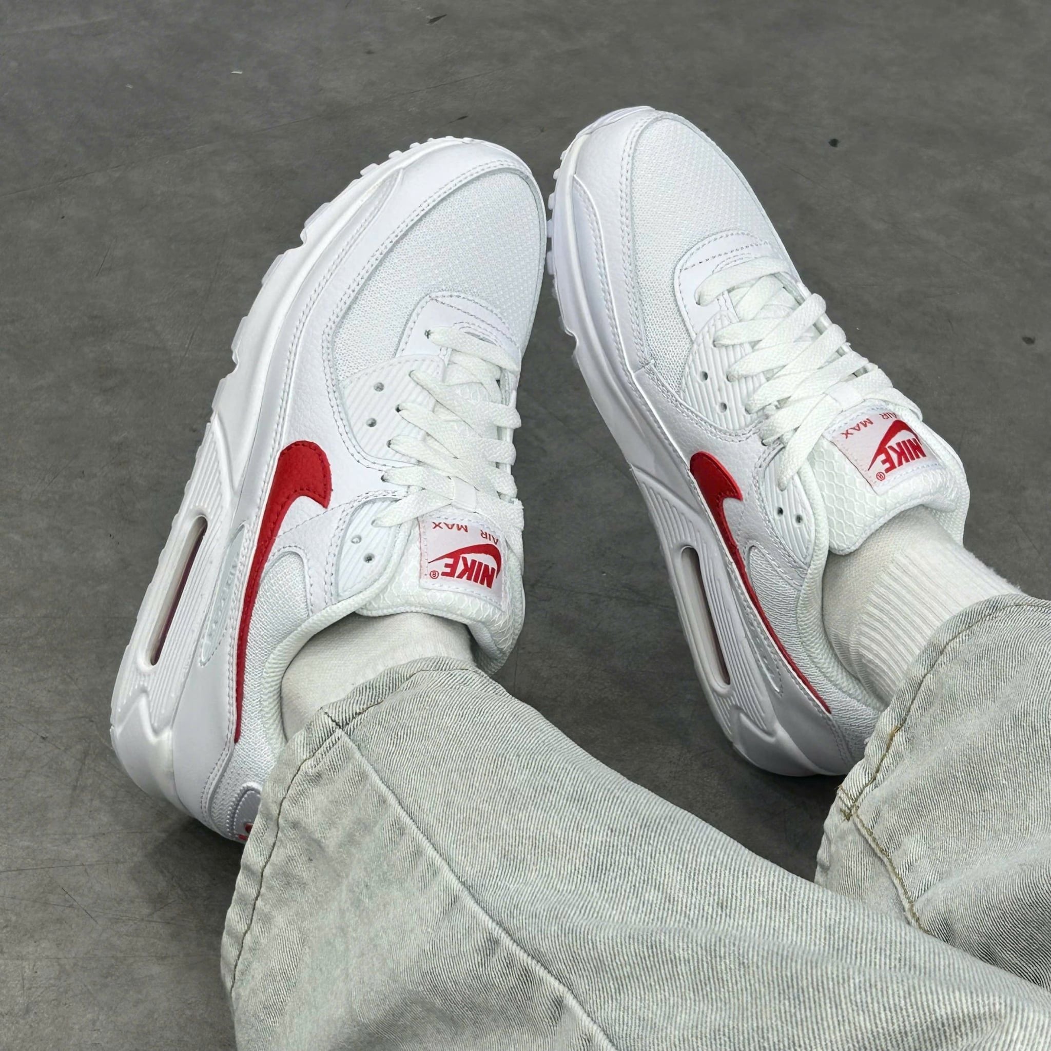  NIKE AIR MAX 90 WHITE UNIVERSITY RED DM0029-120 