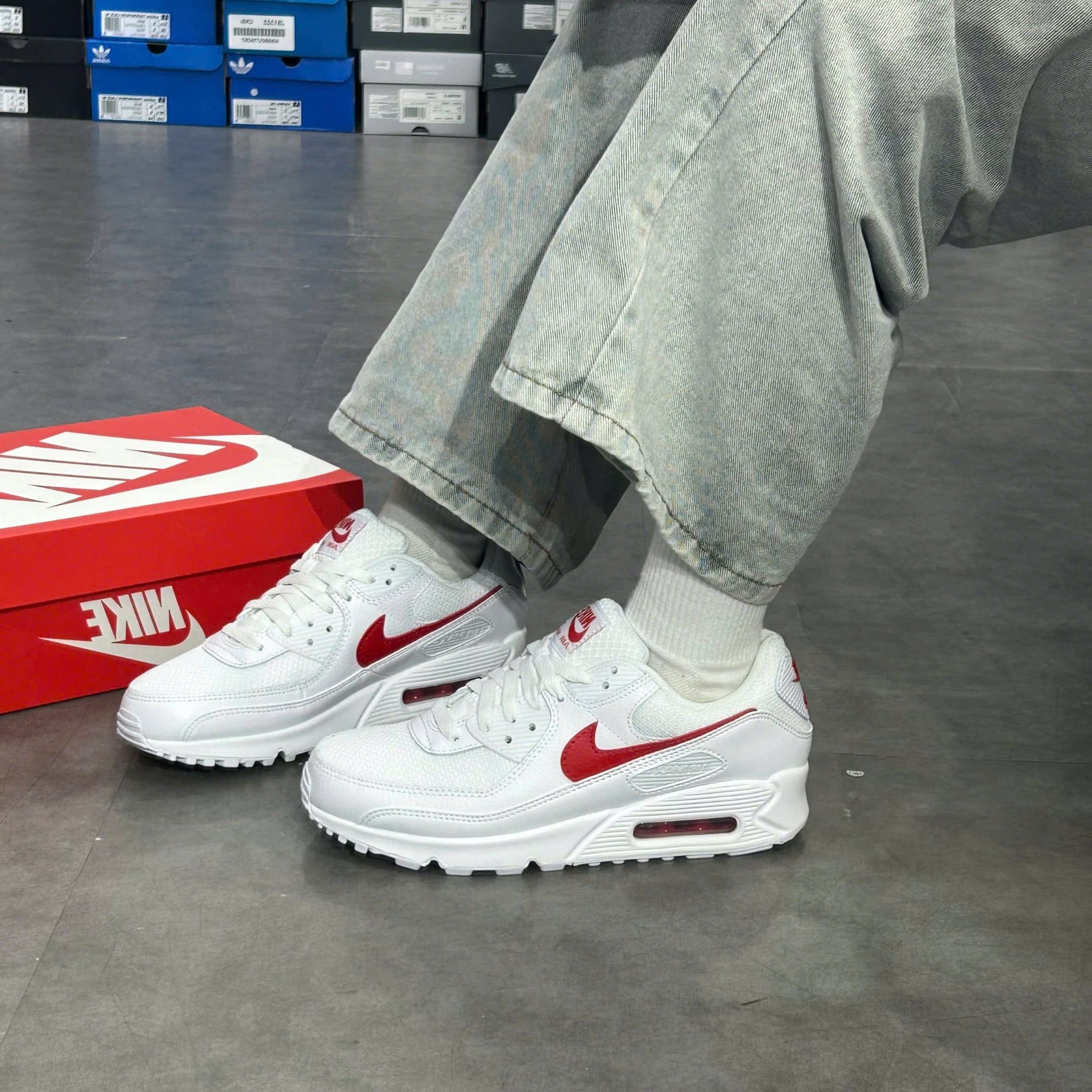 NIKE AIR MAX 90 WHITE UNIVERSITY RED DM0029-120 