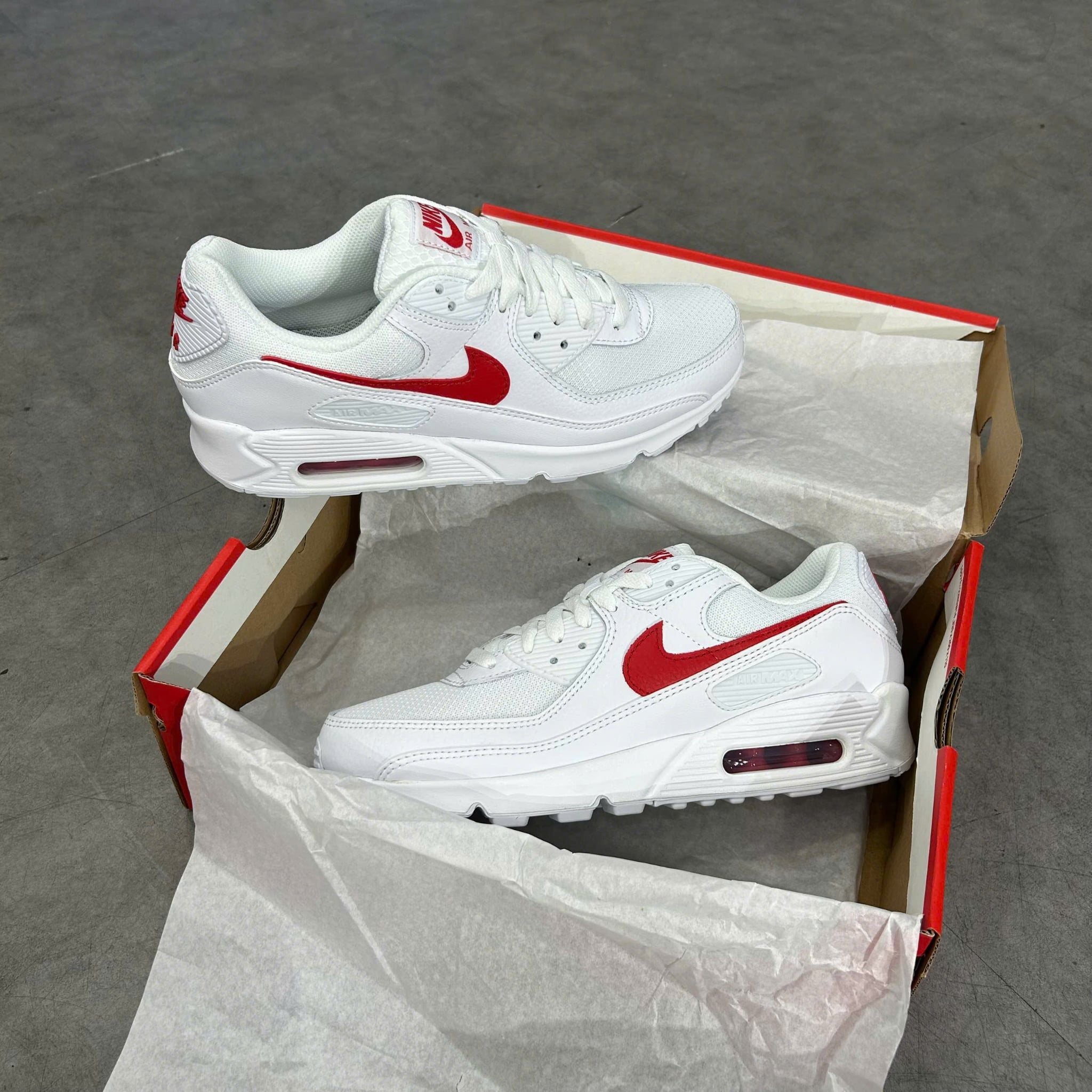  NIKE AIR MAX 90 WHITE UNIVERSITY RED DM0029-120 