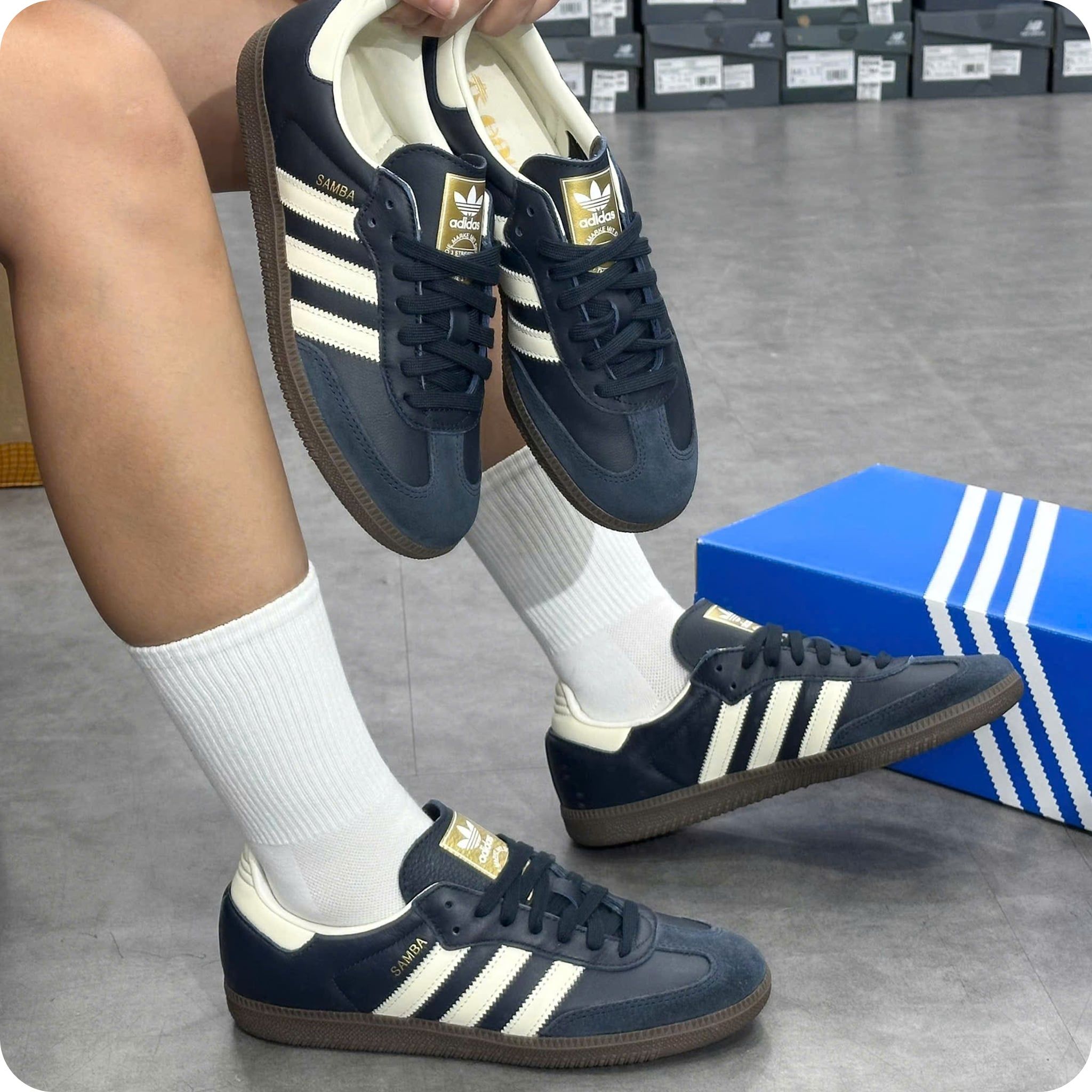  ADIDAS SAMBA OG NAVY WHITE GUM ID2056 
