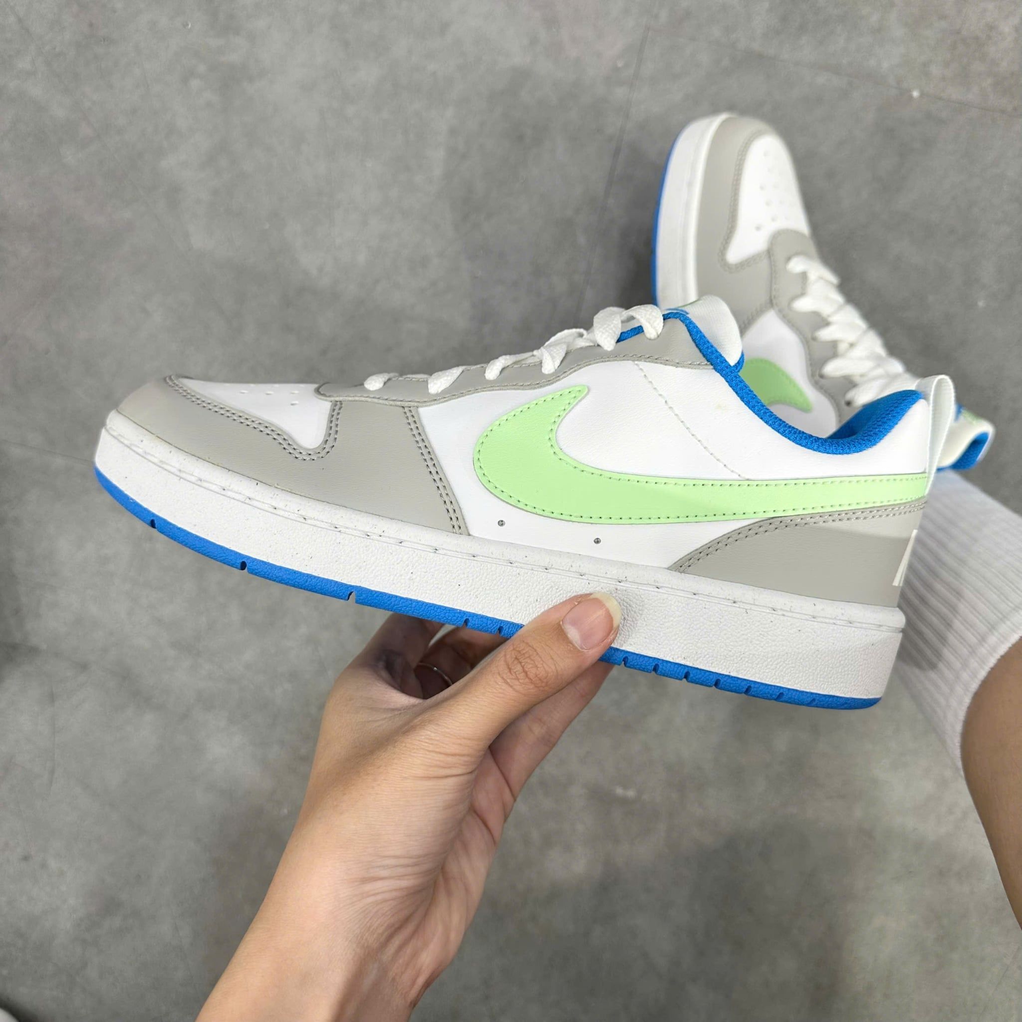  NIKE COURT BOROUGH LOW RECRAFT LIGHT IRON ORE VAPOR GREEN DV5456-005 
