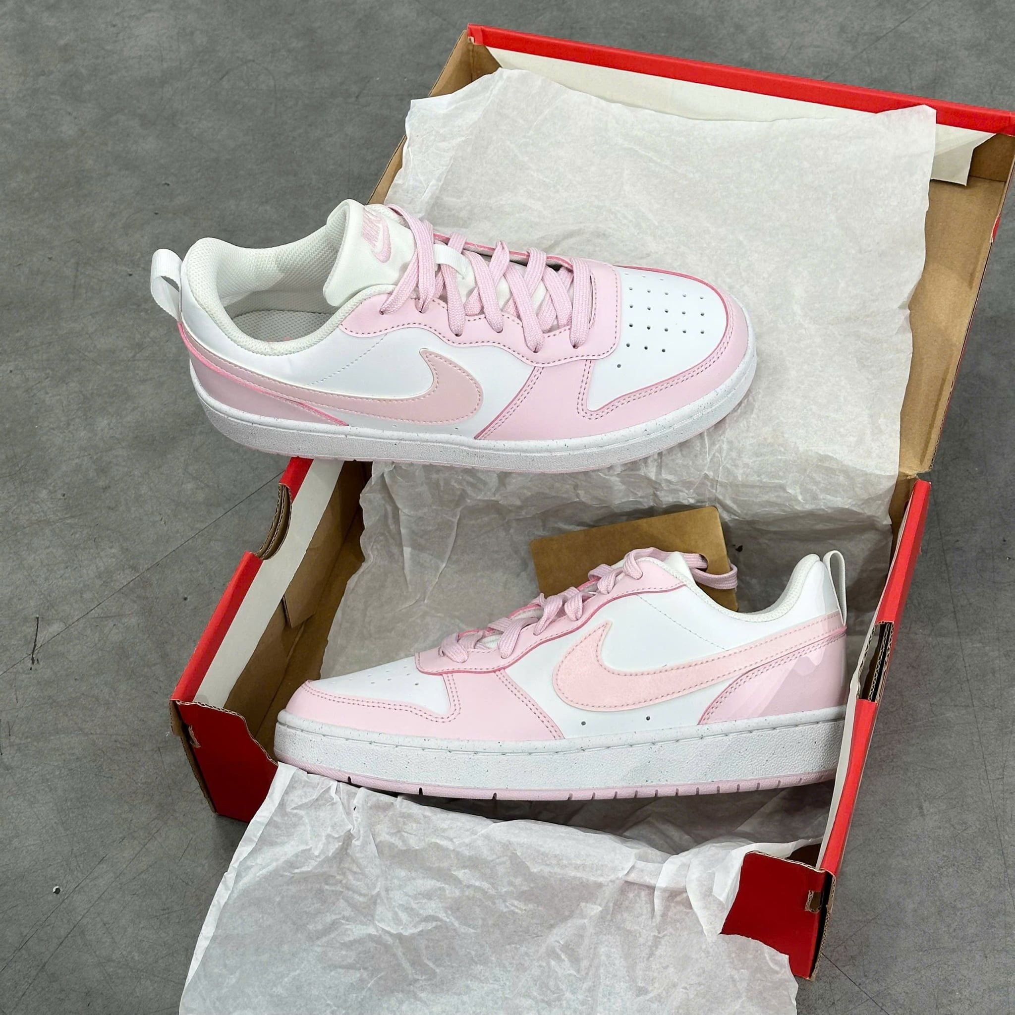  NIKE  COURT BOROUGH LOW 2 SE WHITE PINK FOAM DQ0492-100 l DV5456-105 