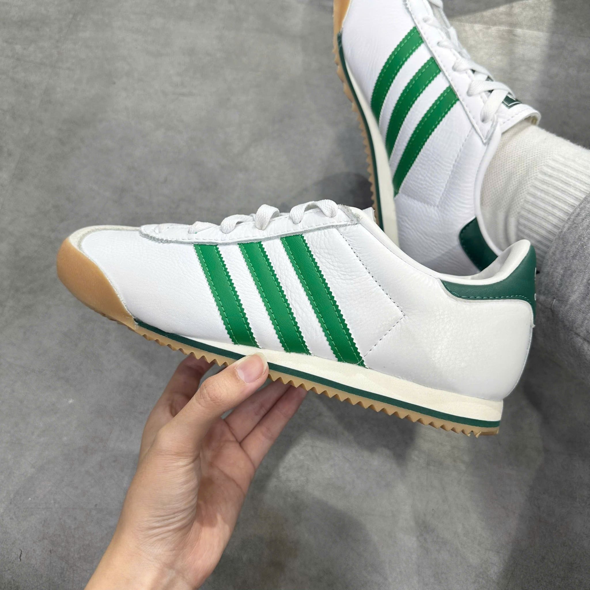  ADIDAS K 74 WHITE GREEN COLLEGIATE GREEN GUM JP9638 