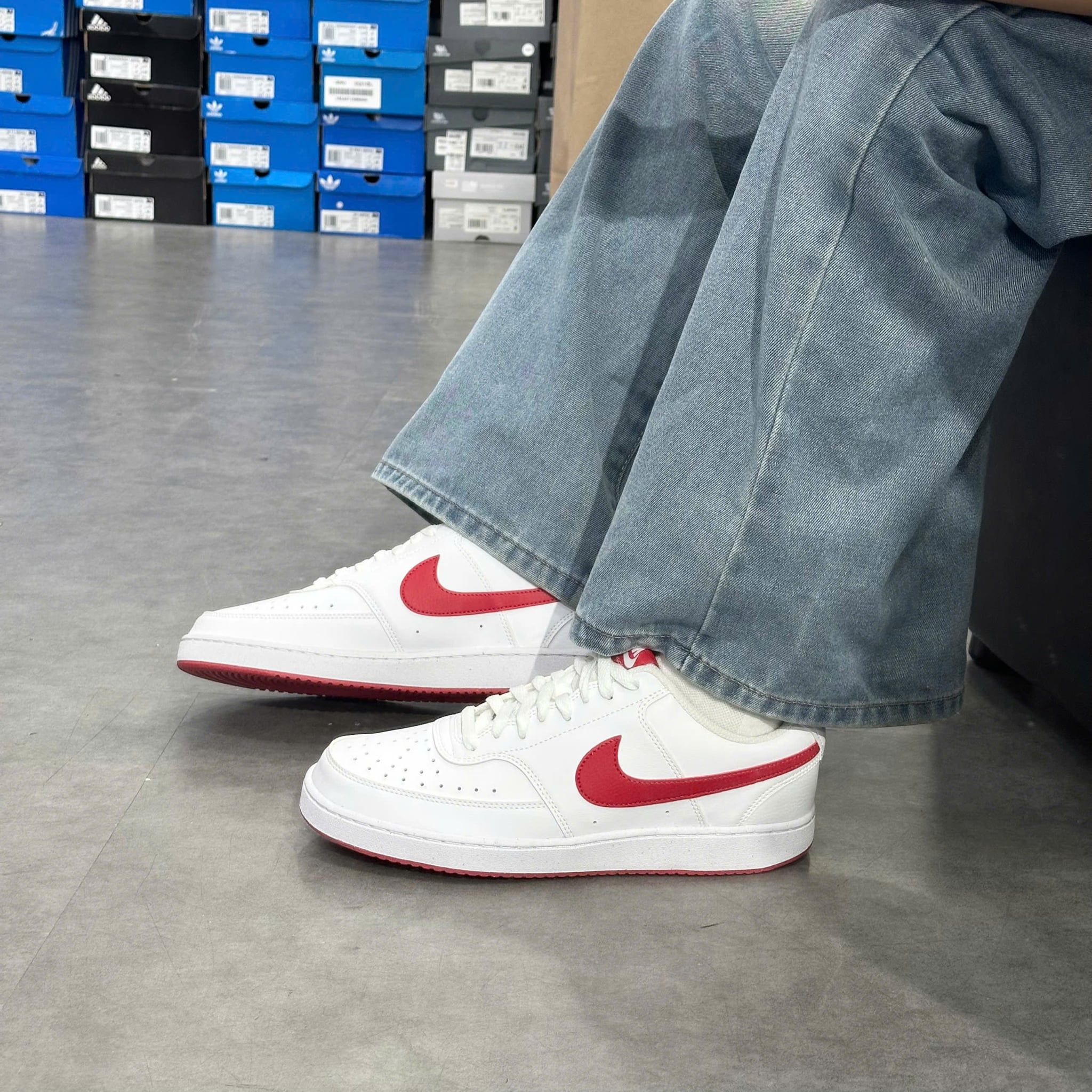  NIKE COURT VISION LOW NEXT NATURE WHITE UNIVERSITY RED HF1744-101 