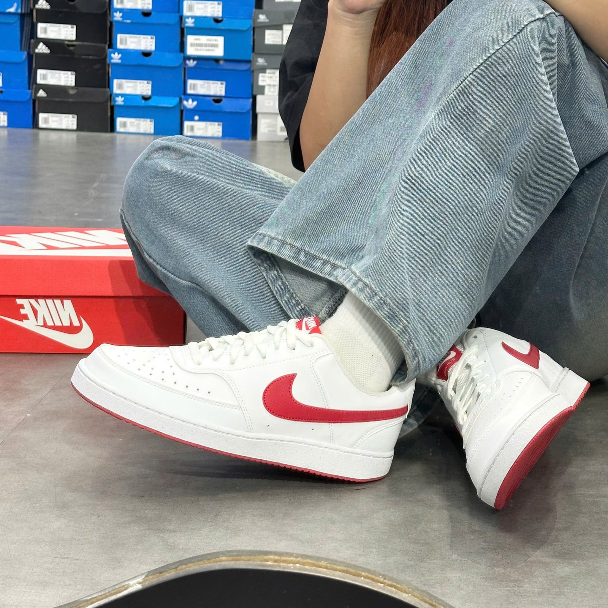  NIKE COURT VISION LOW NEXT NATURE WHITE UNIVERSITY RED HF1744-101 
