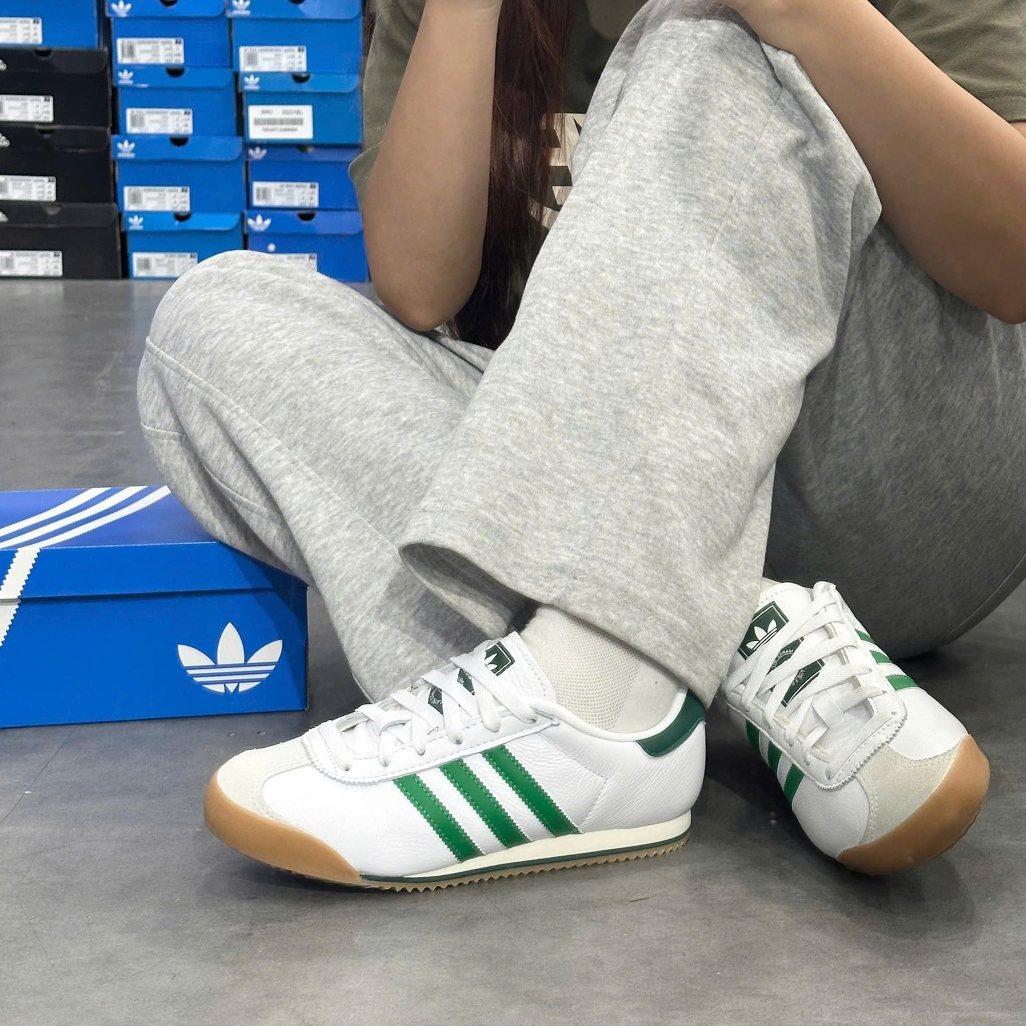  ADIDAS K 74 WHITE GREEN COLLEGIATE GREEN GUM JP9638 