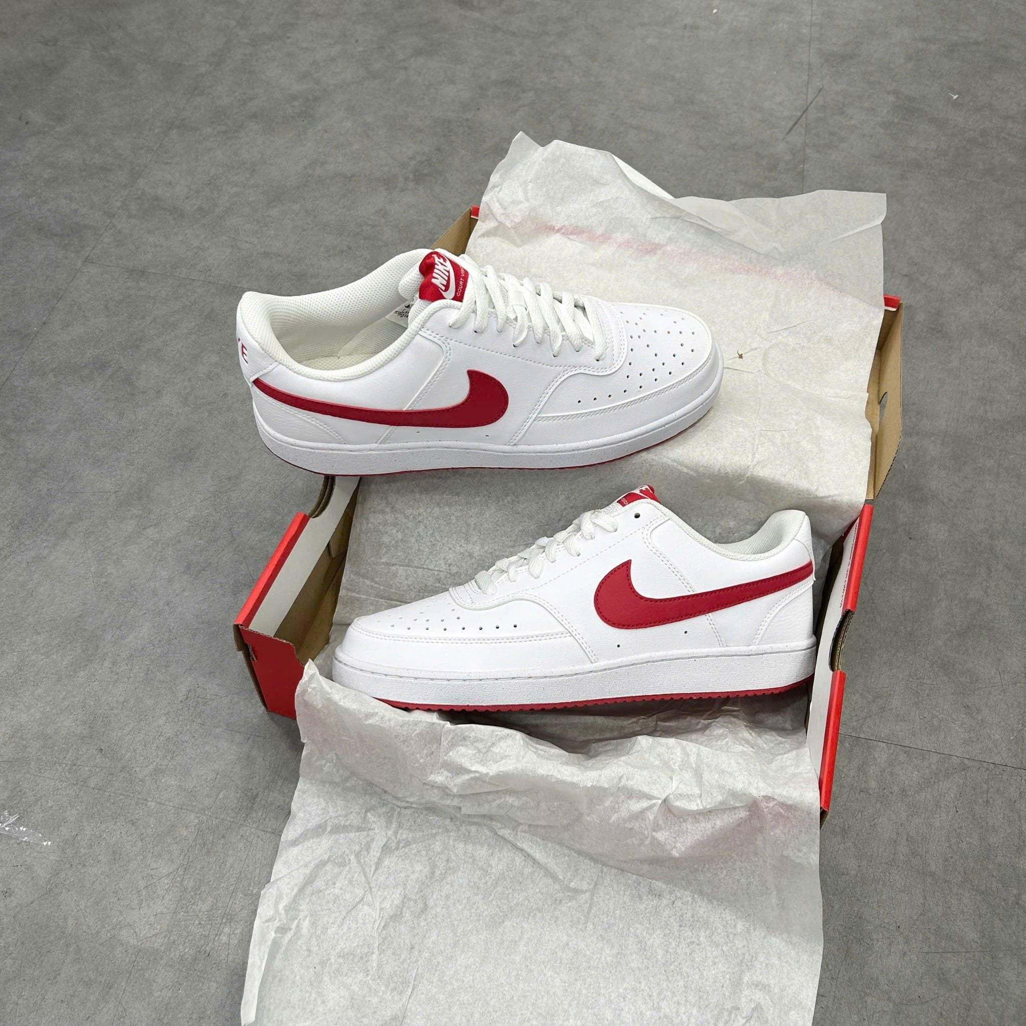  NIKE COURT VISION LOW NEXT NATURE WHITE UNIVERSITY RED HF1744-101 