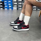  NIKE AIR JORDAN 1 LOW BLACK FIRED RED GS 553560-063 