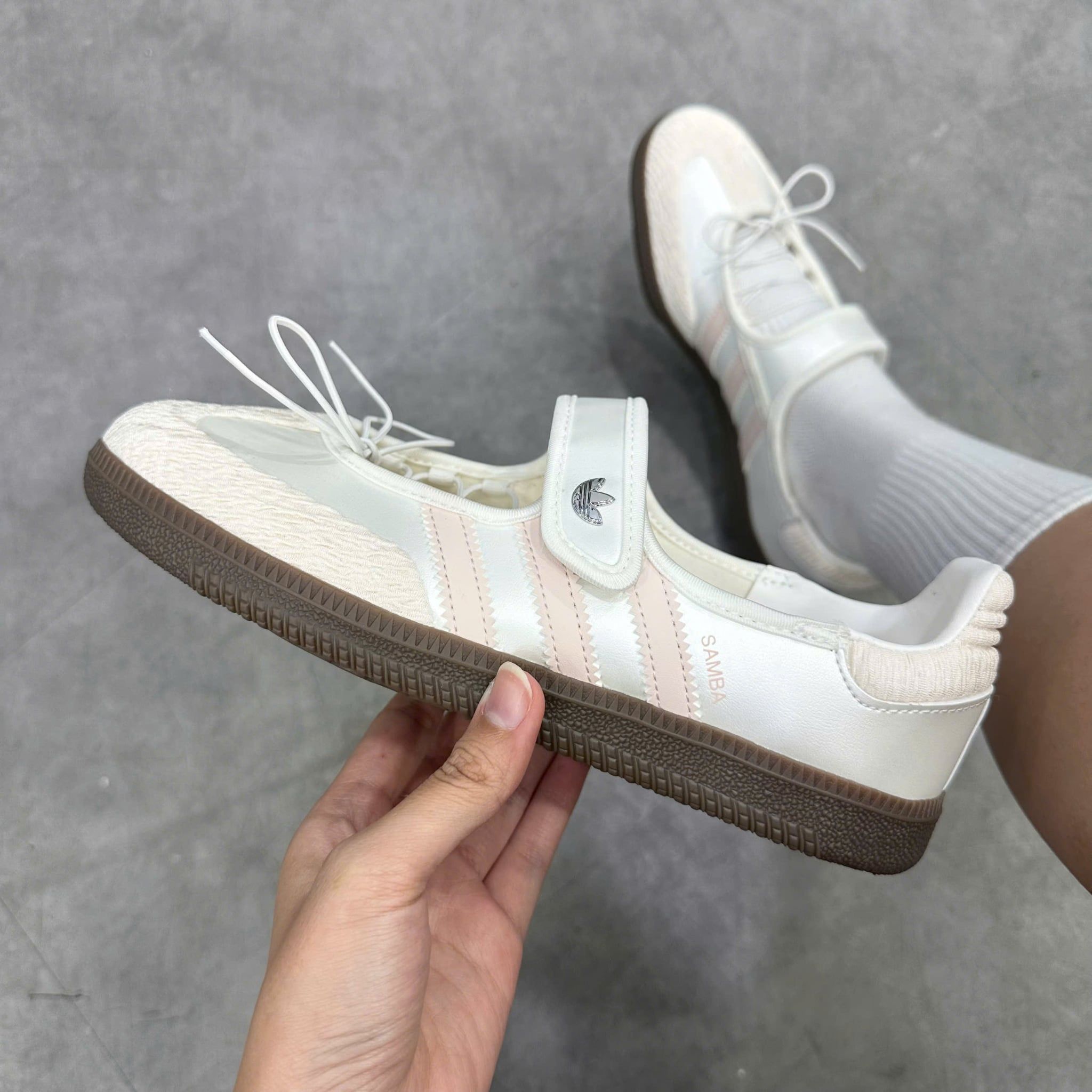  ADIDAS SAMBA JANE CLOUD WHITE PINK JR4482 