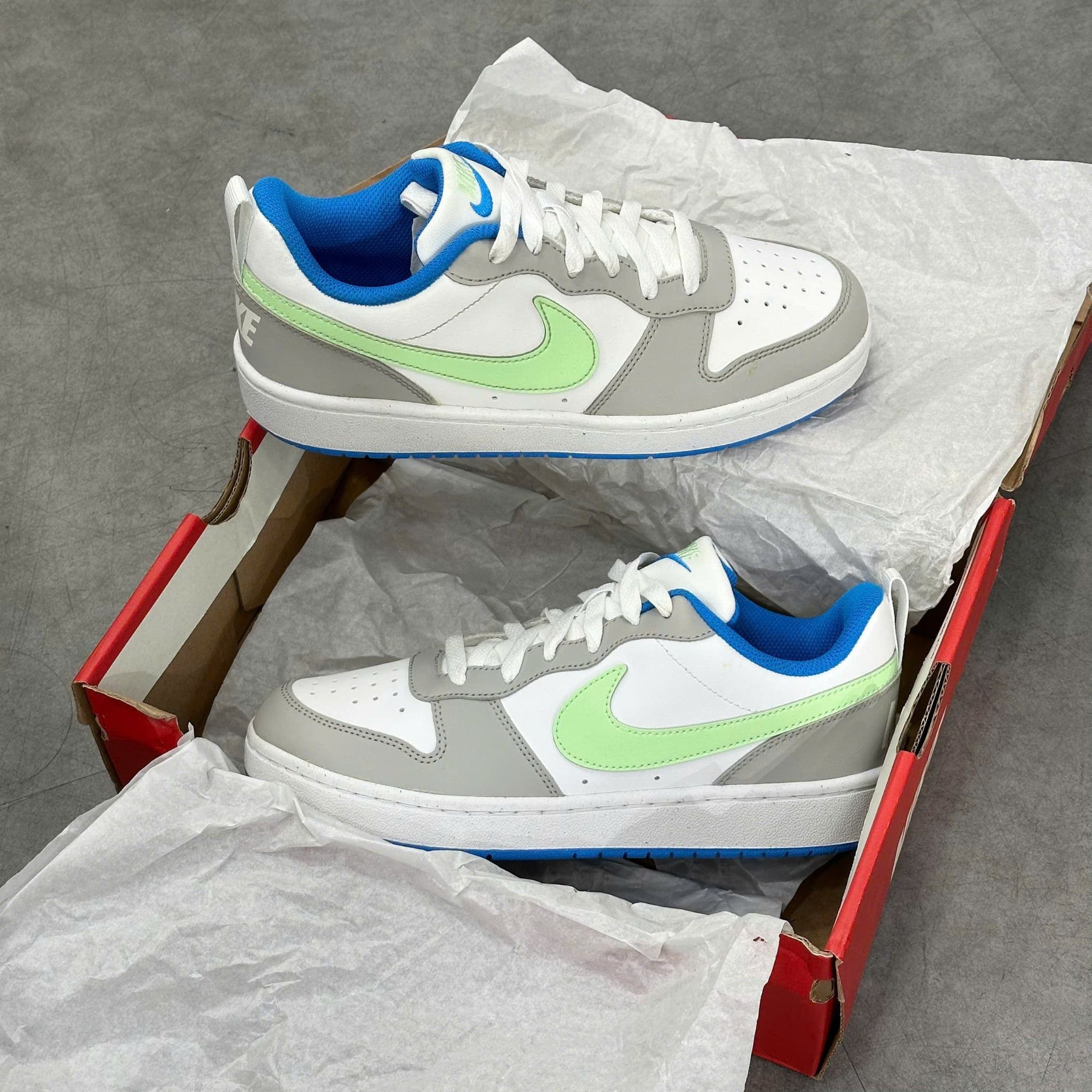  NIKE COURT BOROUGH LOW RECRAFT LIGHT IRON ORE VAPOR GREEN DV5456-005 