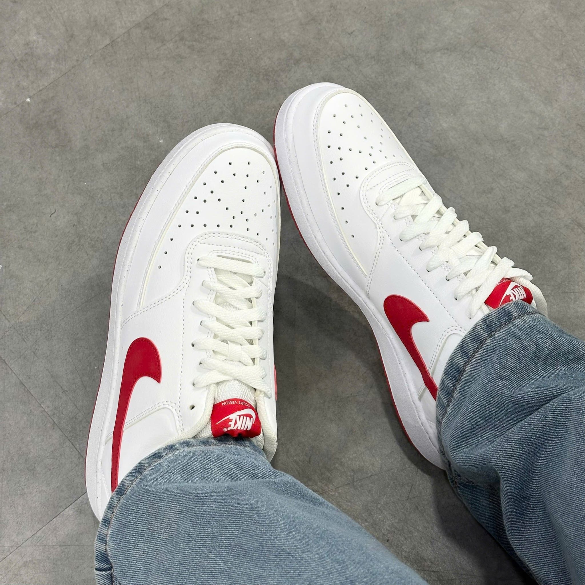  NIKE COURT VISION LOW NEXT NATURE WHITE UNIVERSITY RED HF1744-101 