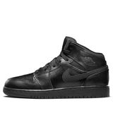  NIKE AIR JORDAN 1 MID GS TRIPLE BLACK 2015 554725-030 