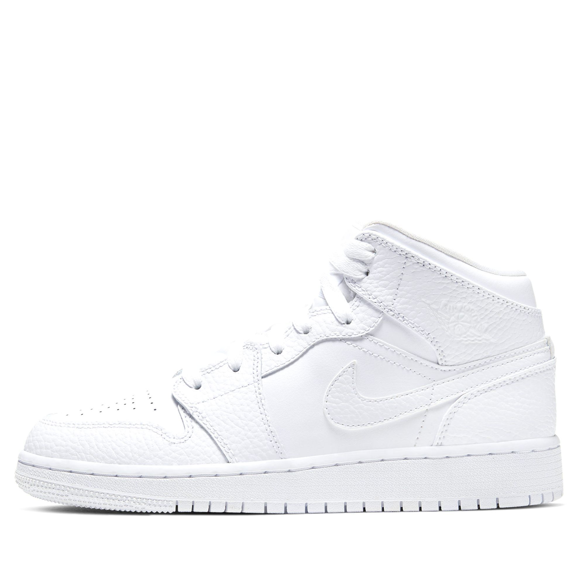  NIKE AIR JORDAN 1 MID GS TRIPLE WHITE 554725-130 