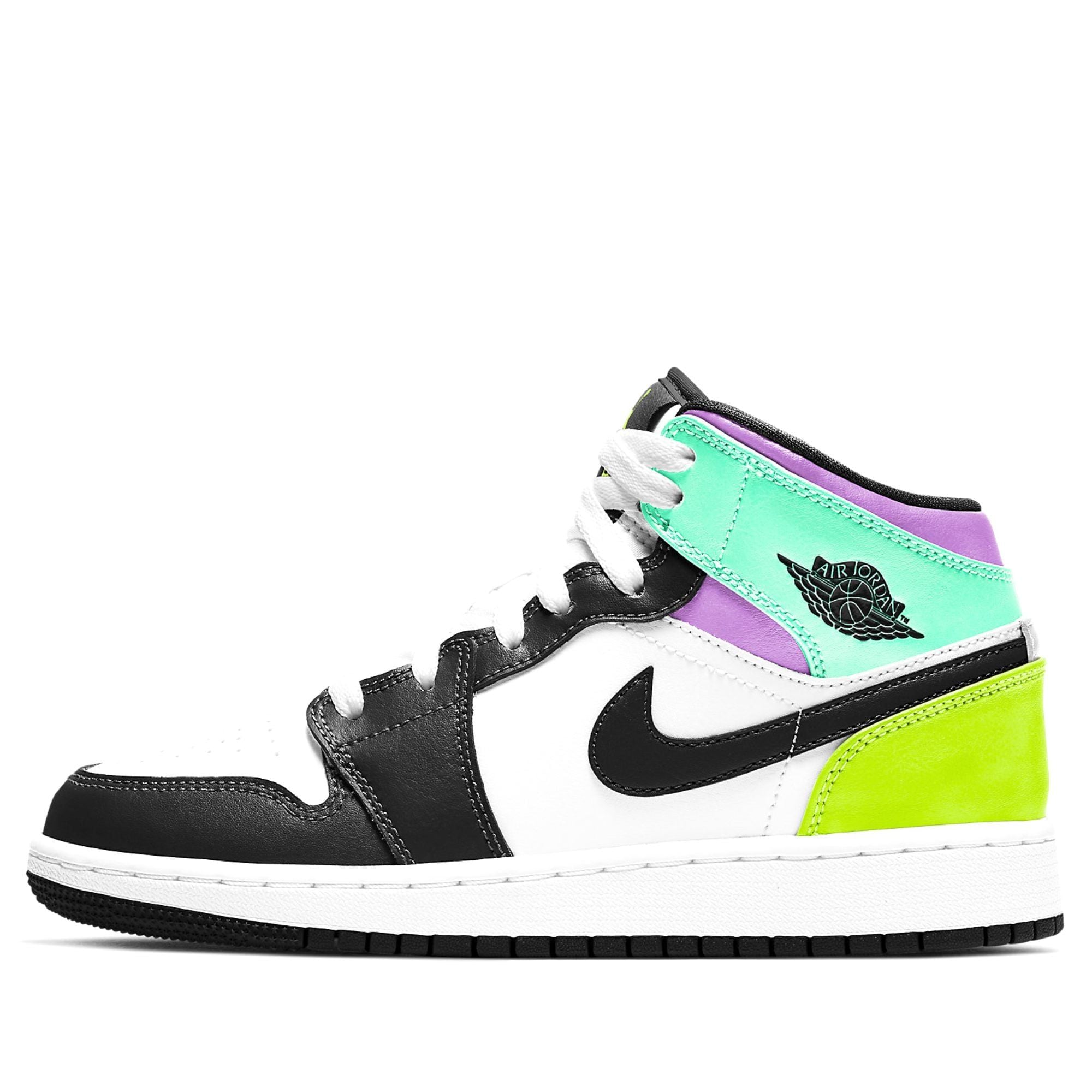  NIKE AIR JORDAN 1 MID GS PASTEL BLACK TOE 554725-175 