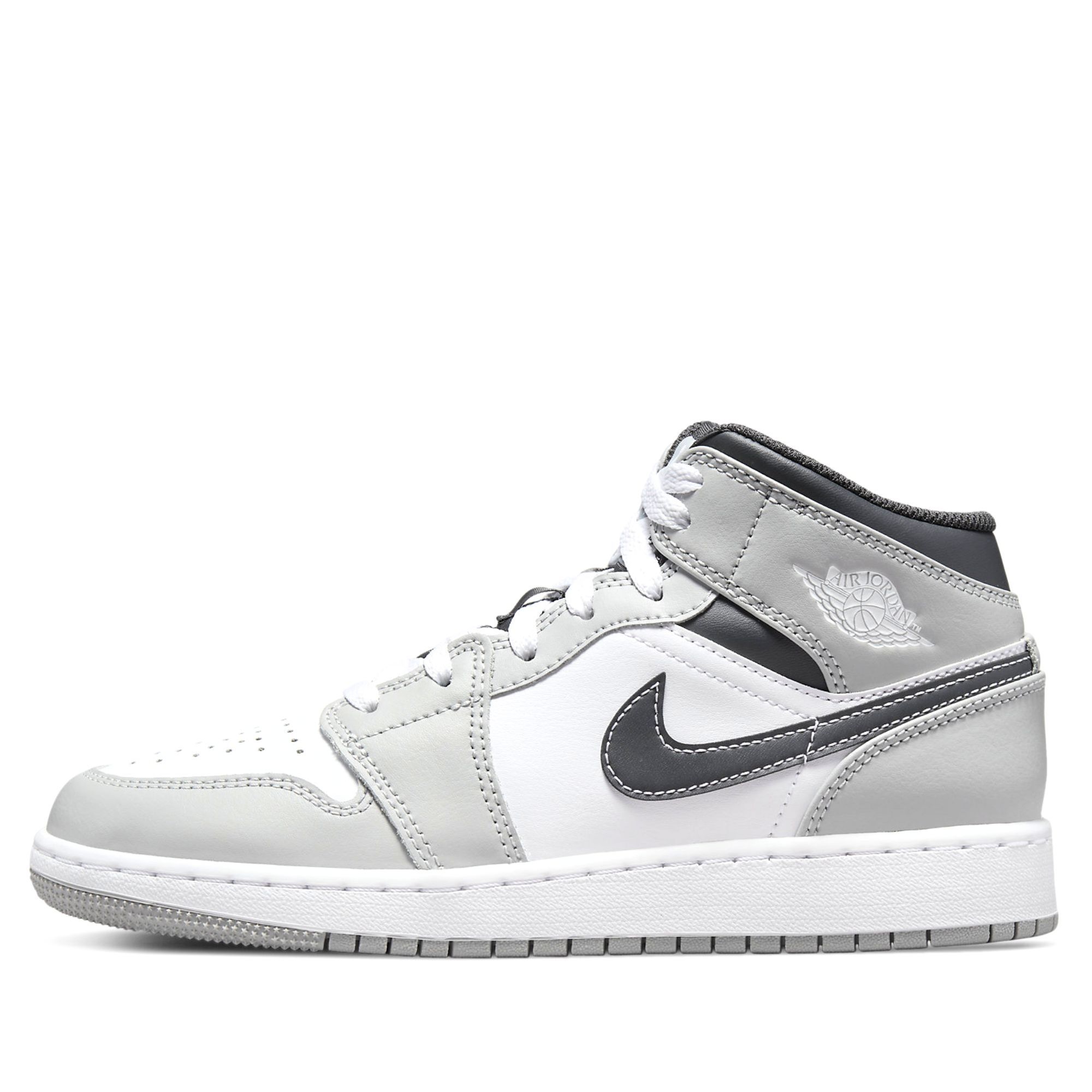  NIKE AIR JORDAN 1 MID LIGHT SMOKE GREY ANTHRACITE GS 554725-078 