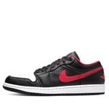  NIKE AIR JORDAN 1 LOW BLACK FIRED RED 553558-063 