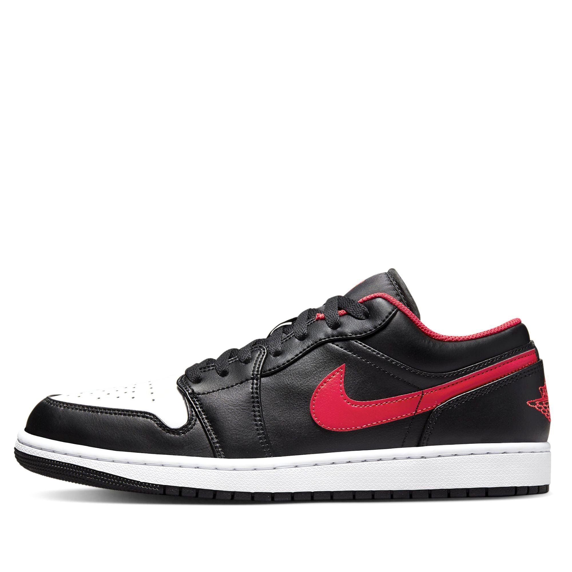  NIKE AIR JORDAN 1 LOW BLACK FIRED RED 553558-063 