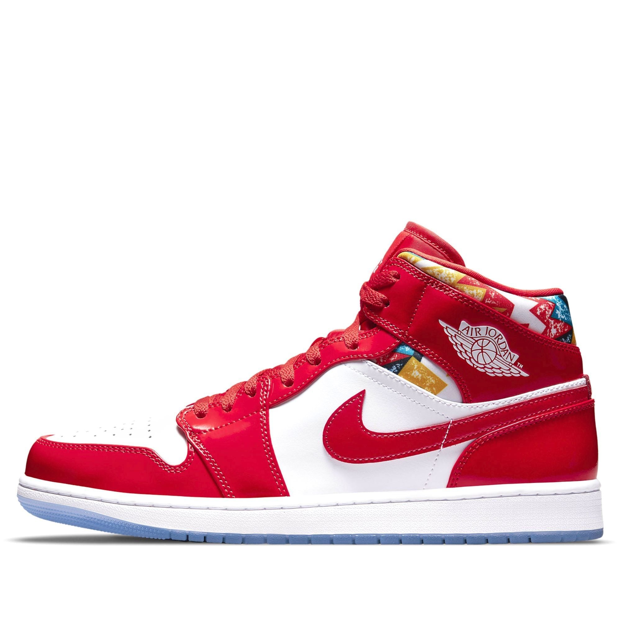  NIKE AIR JORDAN 1 MID BARCELONA SWEATER RED PATENT DC7248-600 