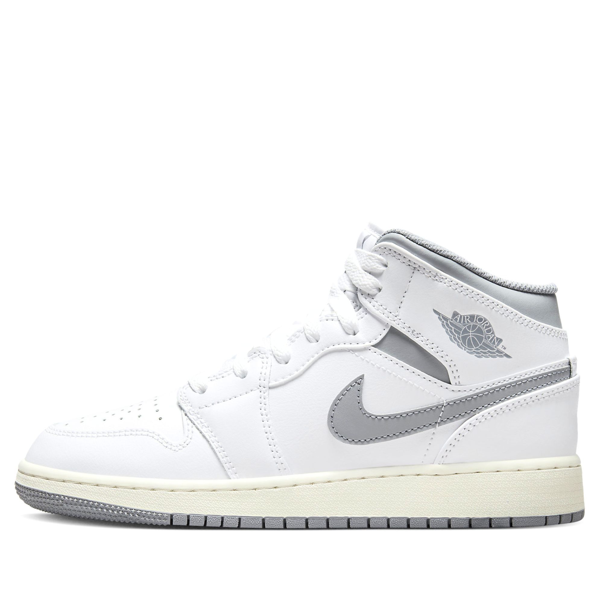  NIKE AIR JORDAN 1 MID NEUTRAL GREY GS 554725-135 