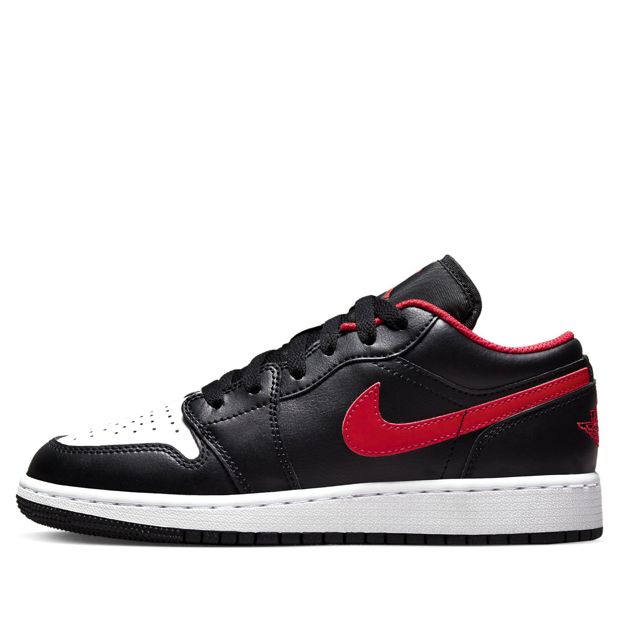 NIKE AIR JORDAN 1 LOW BLACK FIRED RED GS 553560-063 