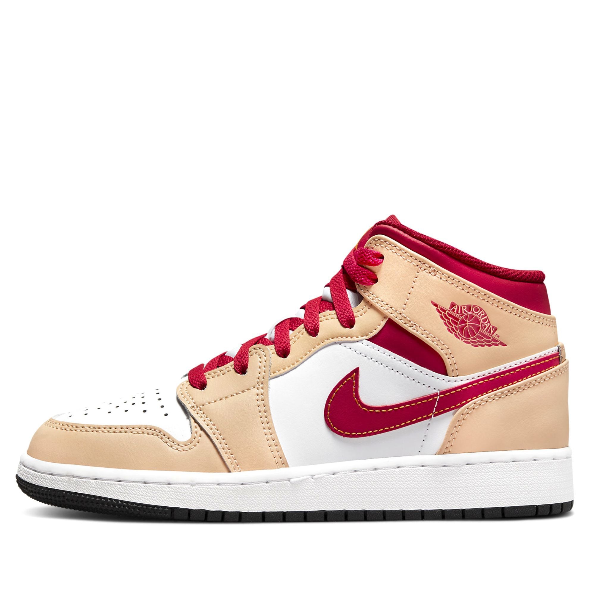  NIKE AIR JORDAN 1 MID LIGHT CARDINAL CURRY GS 554725-201 