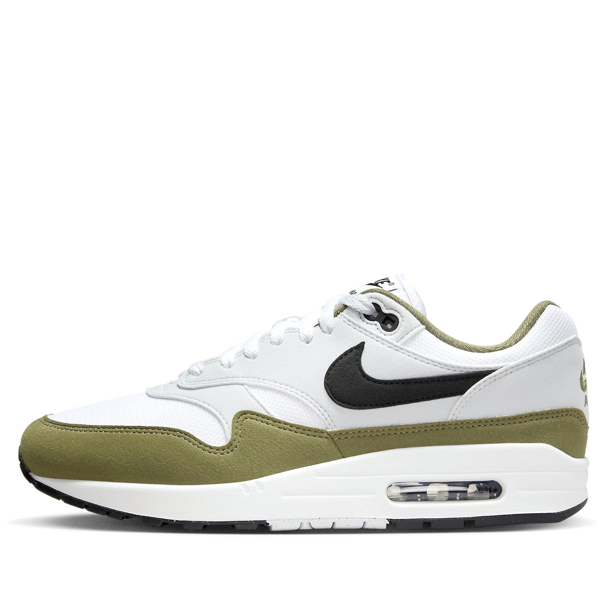  NIKE AIR MAX 1 WHITE BLACK MEDIUM OLIVE FD9082-102 