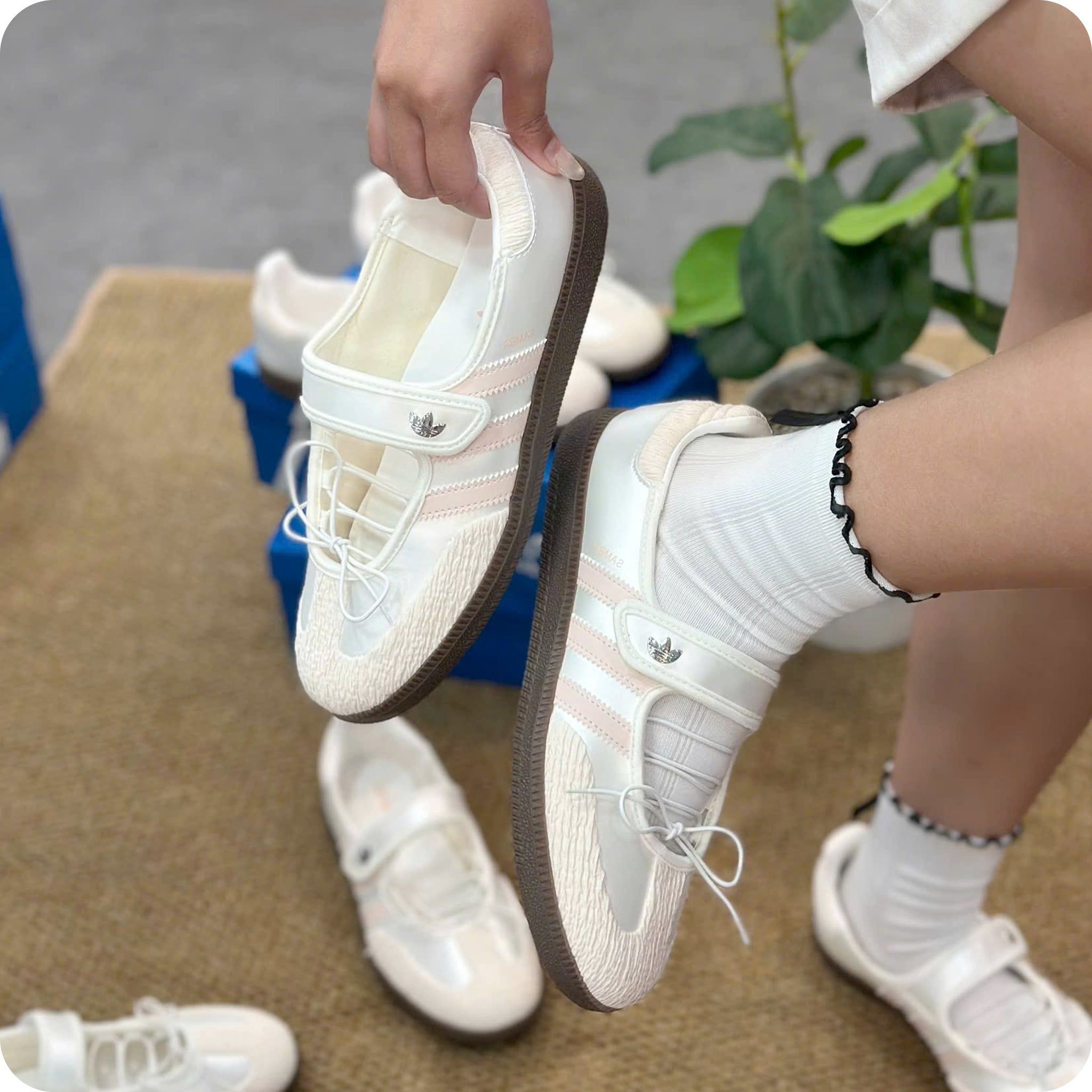  ADIDAS SAMBA JANE CLOUD WHITE PINK JR4482 