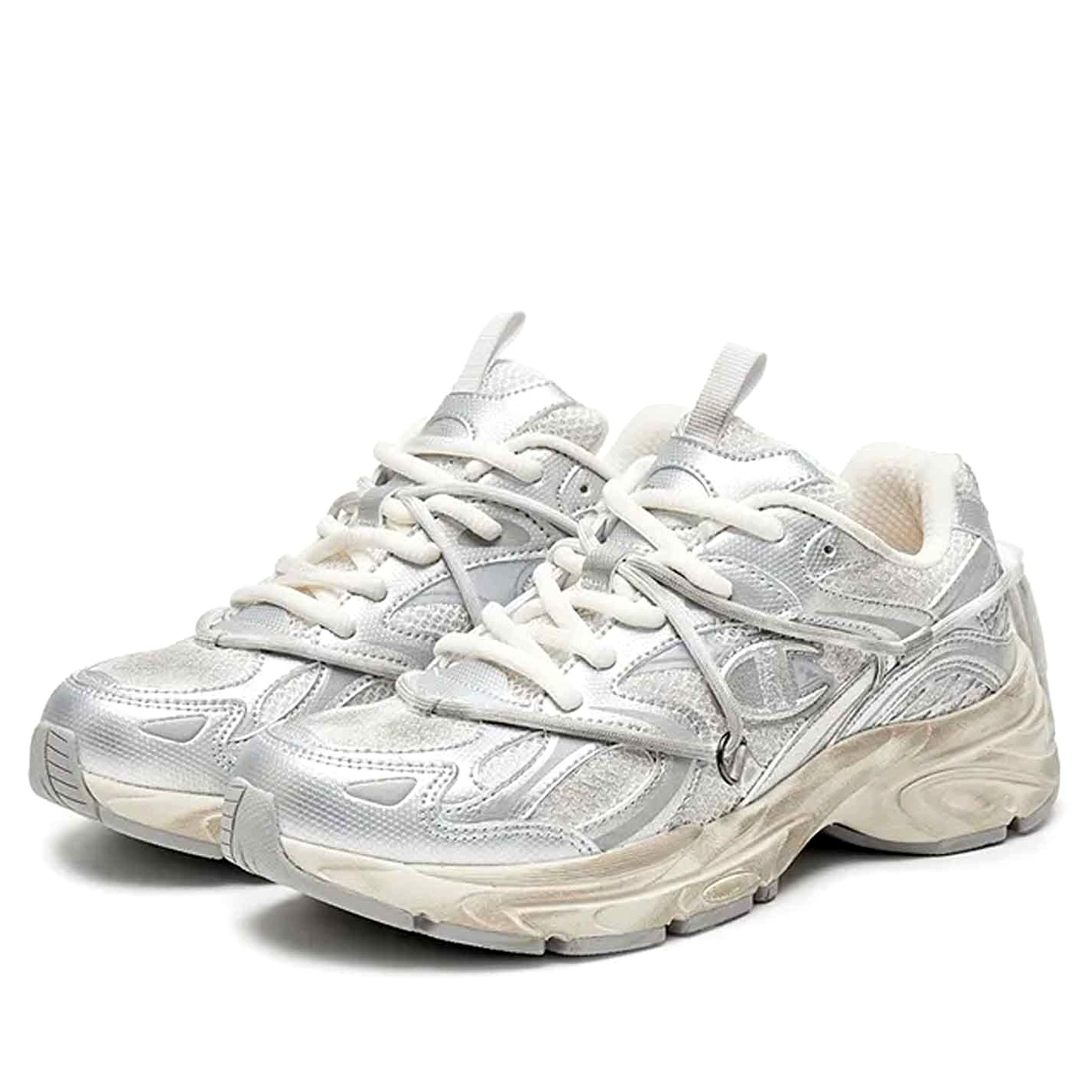  CHAMPION CHUNKY LOW-TOP SILVER/MILK WHITE U5AFCRU15P8 